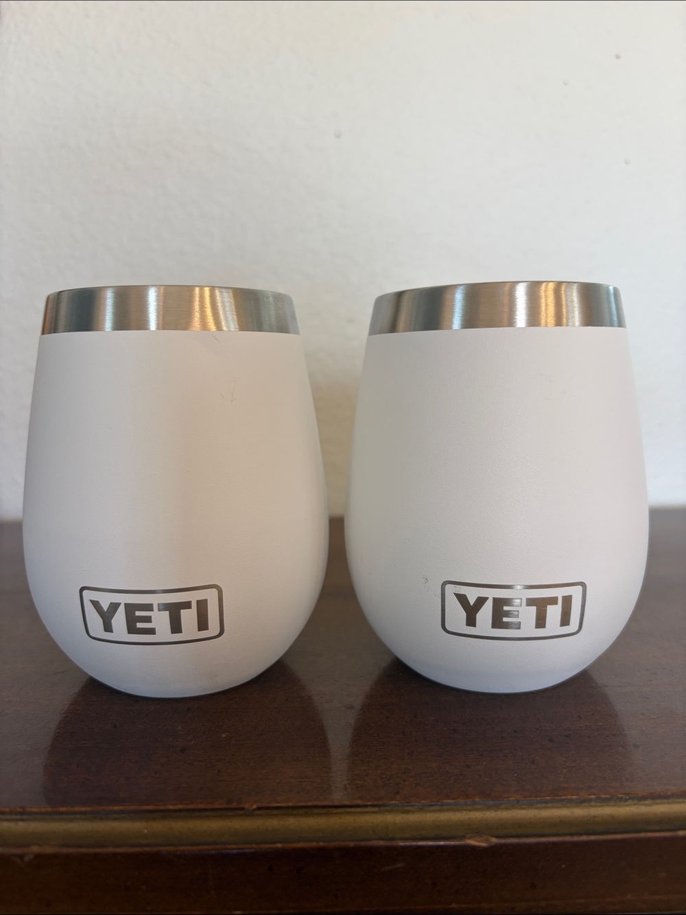 Yeti White Stainless Steel Insulated Stemless Wine Tumblers - Pair